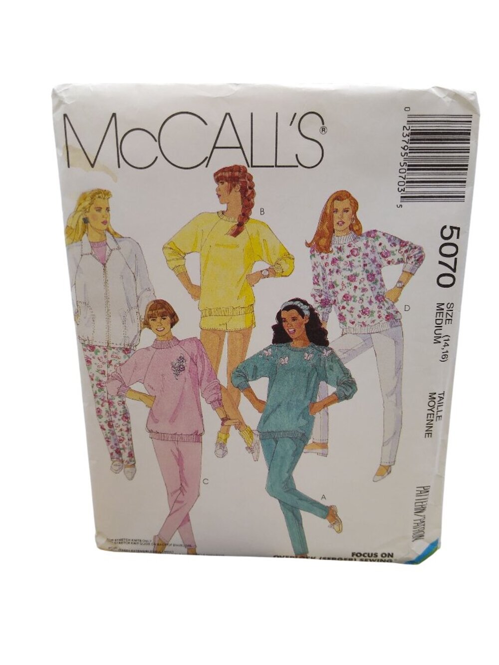 UNCUT Vintage Sewing PATTERN McCalls 5070, Misses Stretch Knits 1987 Jacket Top